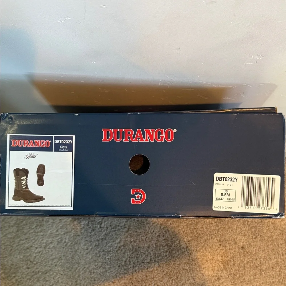 Lil' Rebel™ by Durango® Big Kids' Army Western Boot | Size 5.5 - Picture 12 of 12